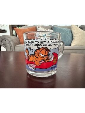 Vintage 1970 McDonald's Garfield Glass Mug Garfield and Odie
